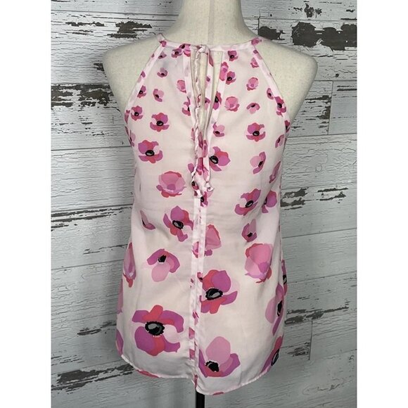 CABI Floating Poppies Halter Tank Top Pink Floral Small #5218 NWOT - Picture 3 of 4